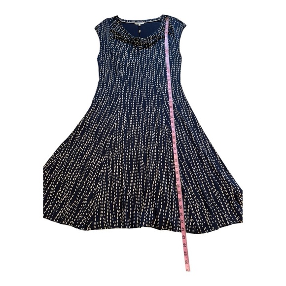 Sandwich | Fit and Flare Navy Dress With Dot Pattern - Size XL - Picture 11 of 14